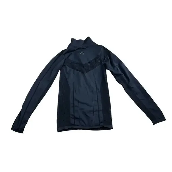 Varley Poinsettia Full Zip Jacket Sz XXS/XS Fitted Black Perforated Mesh - Picture 14 of 15